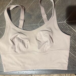 Victoria’s Secret Longline Sports Bra Taupe Mesh Back Adjustable Straps Small